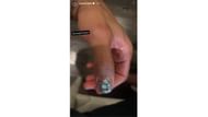 The Chicago Bears quarterback showed off custom nail art. (Photo via Caleb Williams' Instagram Story)